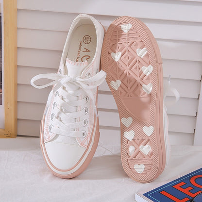 White Color Block Heart Canvas Sneakers luxury bridal gown by Bridal Boutique