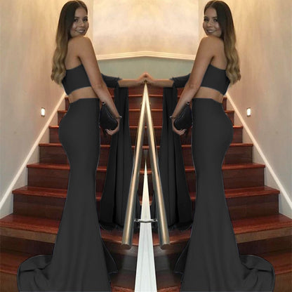 New One-shoulder Sleeve Exposed Navel Formal Dress