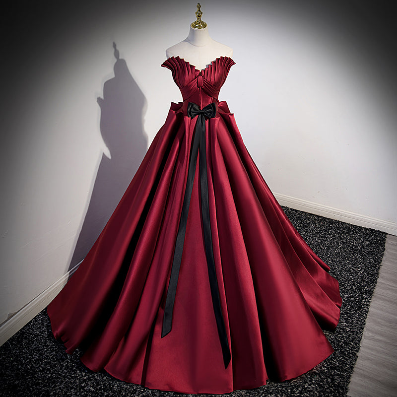 Women's Red Satin Formal Dress