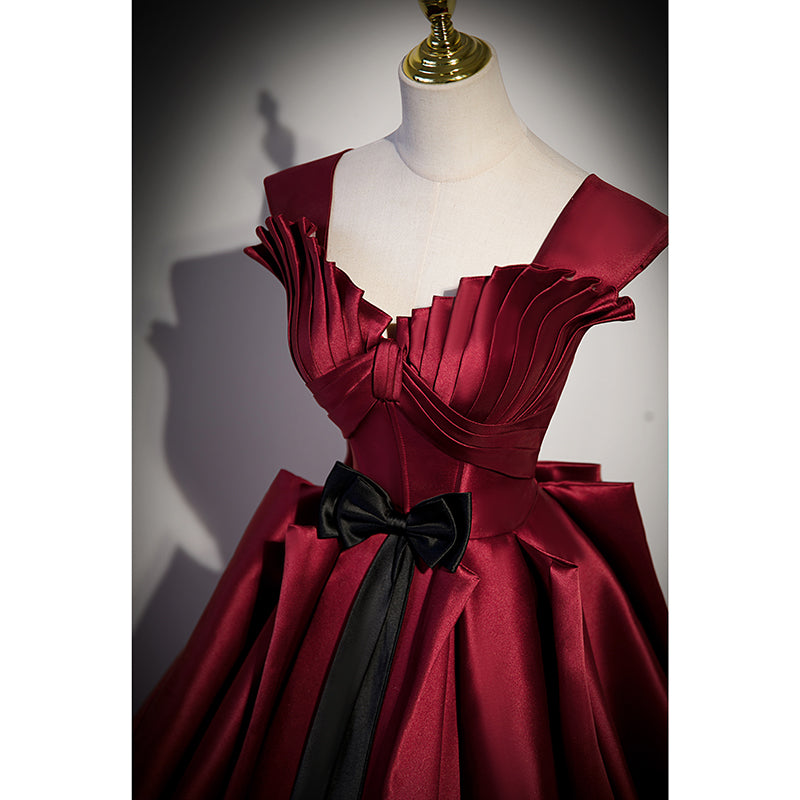 Women's Red Satin Formal Dress