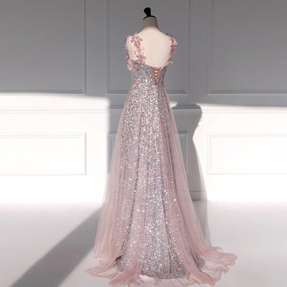 Sequined Flower Formal Dress For Women