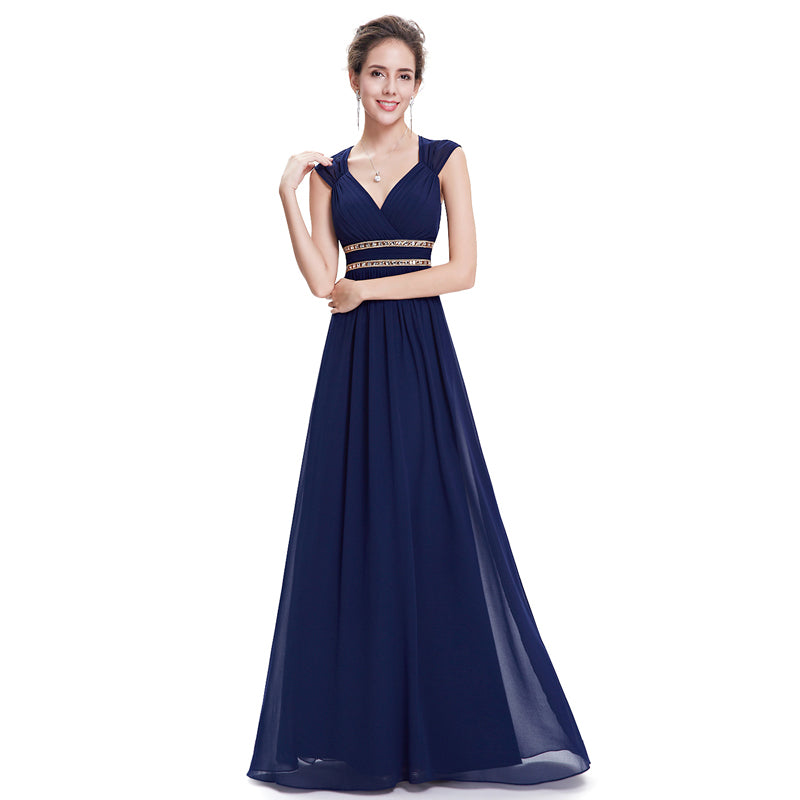Formal Long Elegant V-Neck Formal Bridesmaid dress