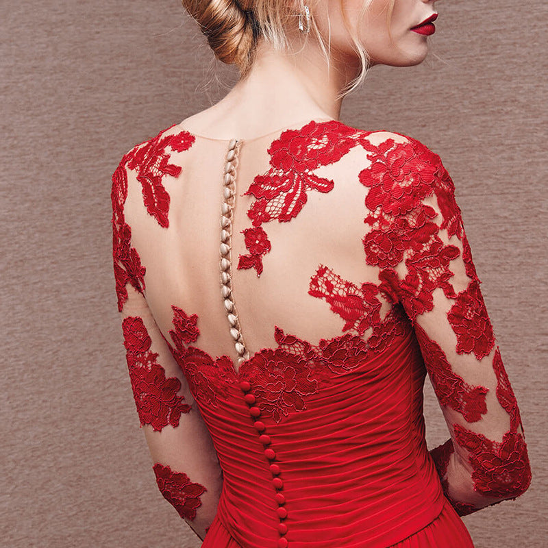 Long Sleeve Off-shoulder Formal Dress Long