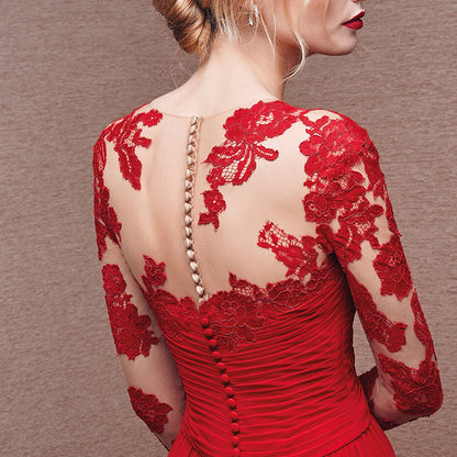 Long Sleeve Off-shoulder Formal Dress Long