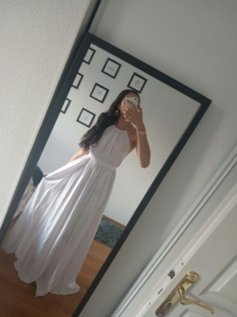 Halter Long Slit Simple dress