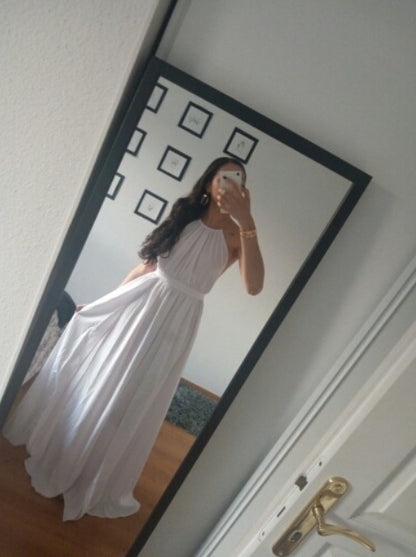 Halter Long Slit Simple dress