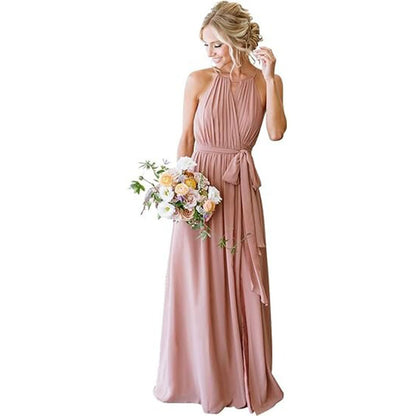 Strap Chiffon Bridesmaid Dress Long