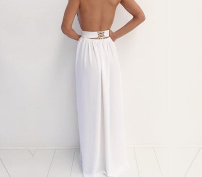 Halter Long Slit Simple dress