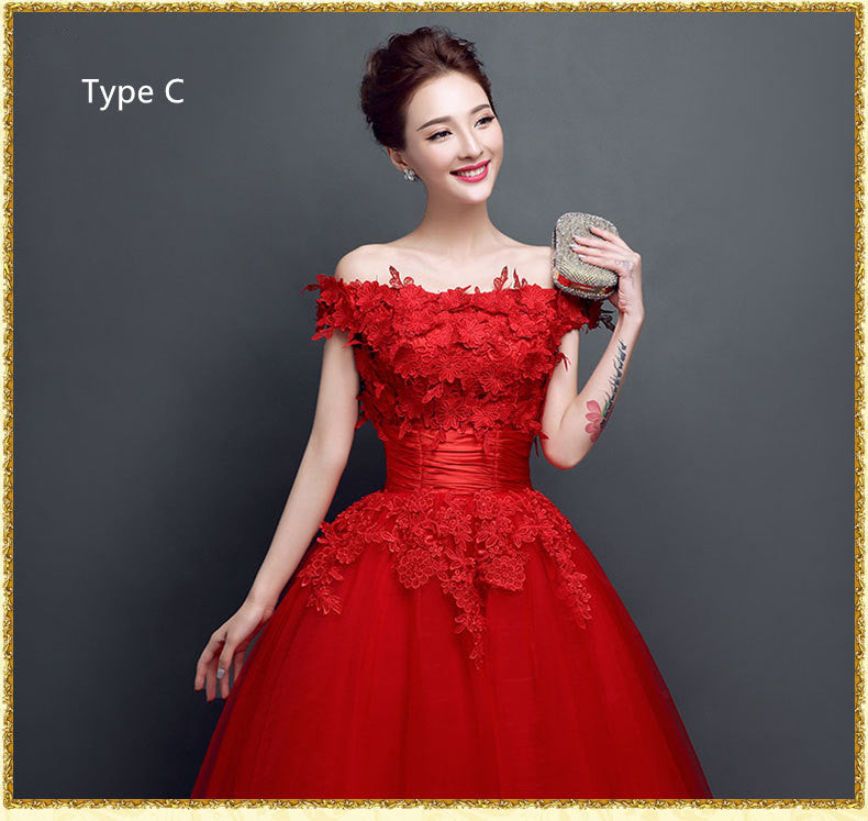 Lace upscale Red Formal evening dress