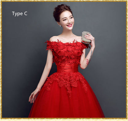 Lace upscale Red Formal evening dress