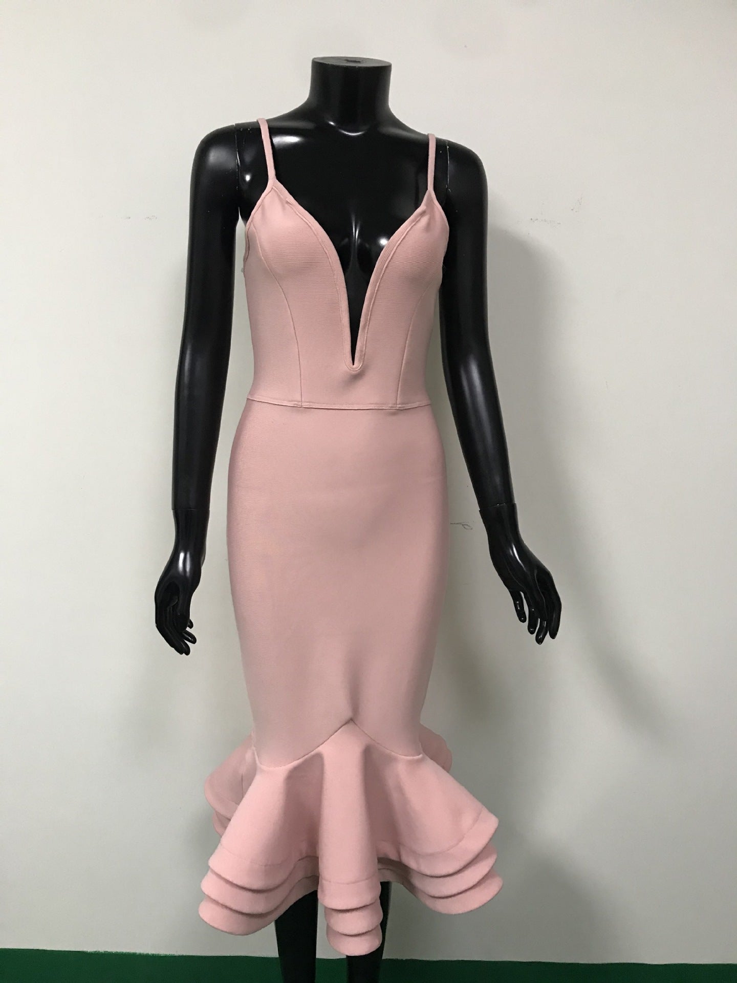 Deep V-neck formal evening dress bandage tight dress