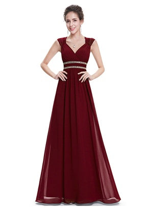 Formal Long Elegant V-Neck Formal Bridesmaid dress