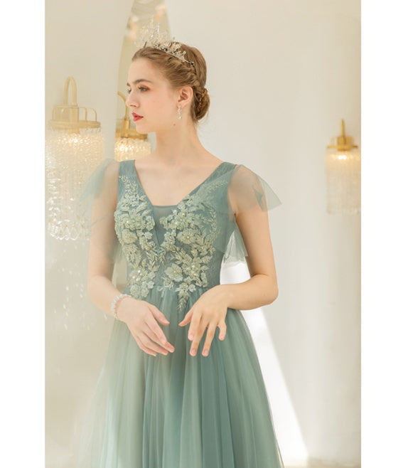 New Light Green Bridesmaid Wedding Dress