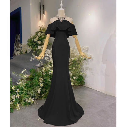 Ladies Wine Red Formal Mermaid Dress