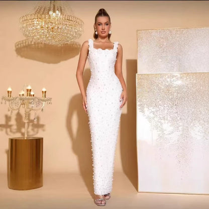 Floral Beaded Elegant Womens Bandage Dress