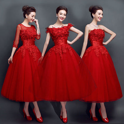 Lace upscale Red Formal evening dress