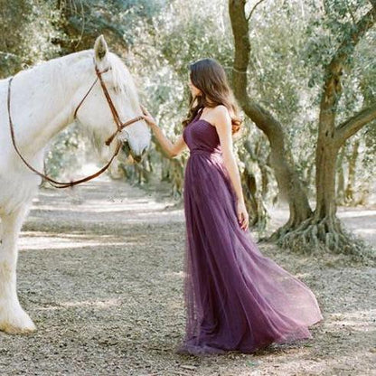 Elegant Sleeveless Bridesmaid Wedding Maxi Dress