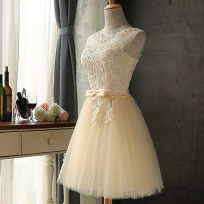 Short Tulle Homecoming Dress - A-Line Lace Graduation Party Gown