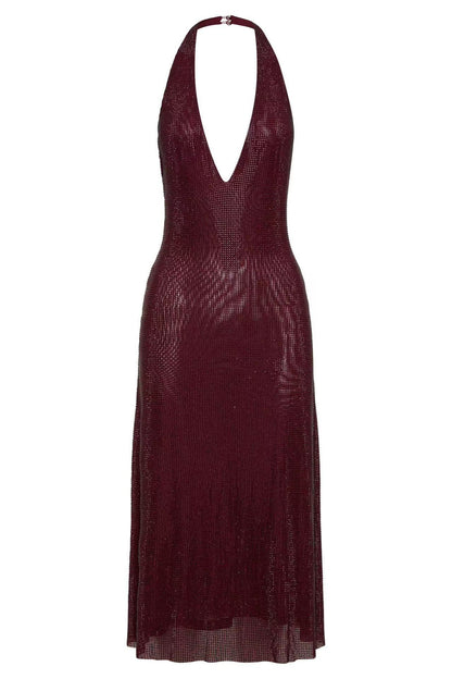 Women's Fashion Deep V-neck Prom Sequin Sling Formal Dress