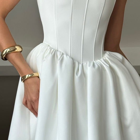 Women's Silk Fishbone Waist-Cinching Slip Dress