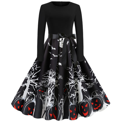 Positioning printed party dress dress