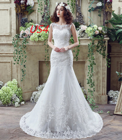 Bride Trailing sexy Lace Mermaid Wedding dress
