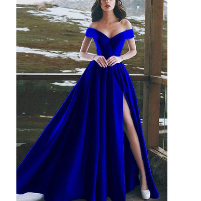 Low-shoulder big swing dress dress