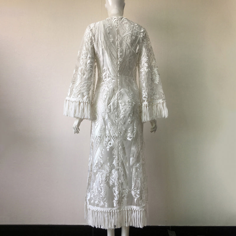 Women Long  Skirt Lace Dress Long Skirt