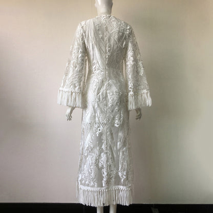 Women Long  Skirt Lace Dress Long Skirt