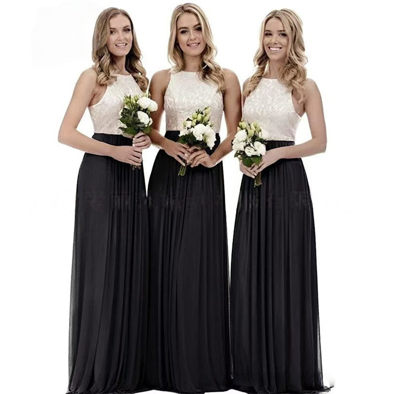 New Elegant Modest And Sophisticated Slim-Fit Long Lace Bridesmaid Dress