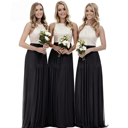 New Elegant Modest And Sophisticated Slim-Fit Long Lace Bridesmaid Dress