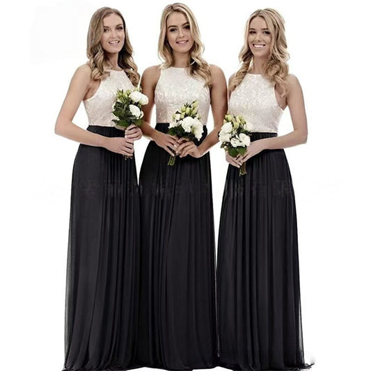 New Elegant Modest And Sophisticated Slim-Fit Long Lace Bridesmaid Dress