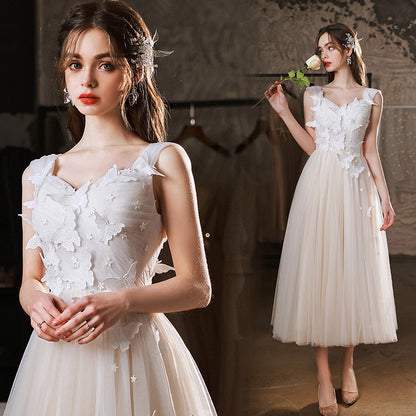 Butterfly Sheer Banquet Host Evening Dress