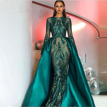Women's Dark Green Formal Statement Dress