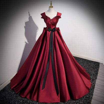 Women's Red Satin Formal Dress