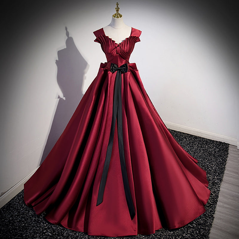 Women's Red Satin Formal Dress