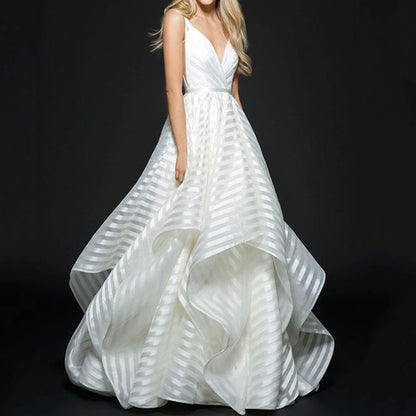 A-Line Lace Wedding Dress with Sweetheart Neckline and Tiered Skirt