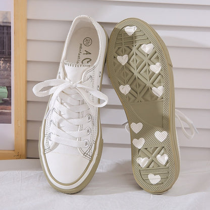 White Color Block Heart Canvas Sneakers luxury bridal gown by Bridal Boutique