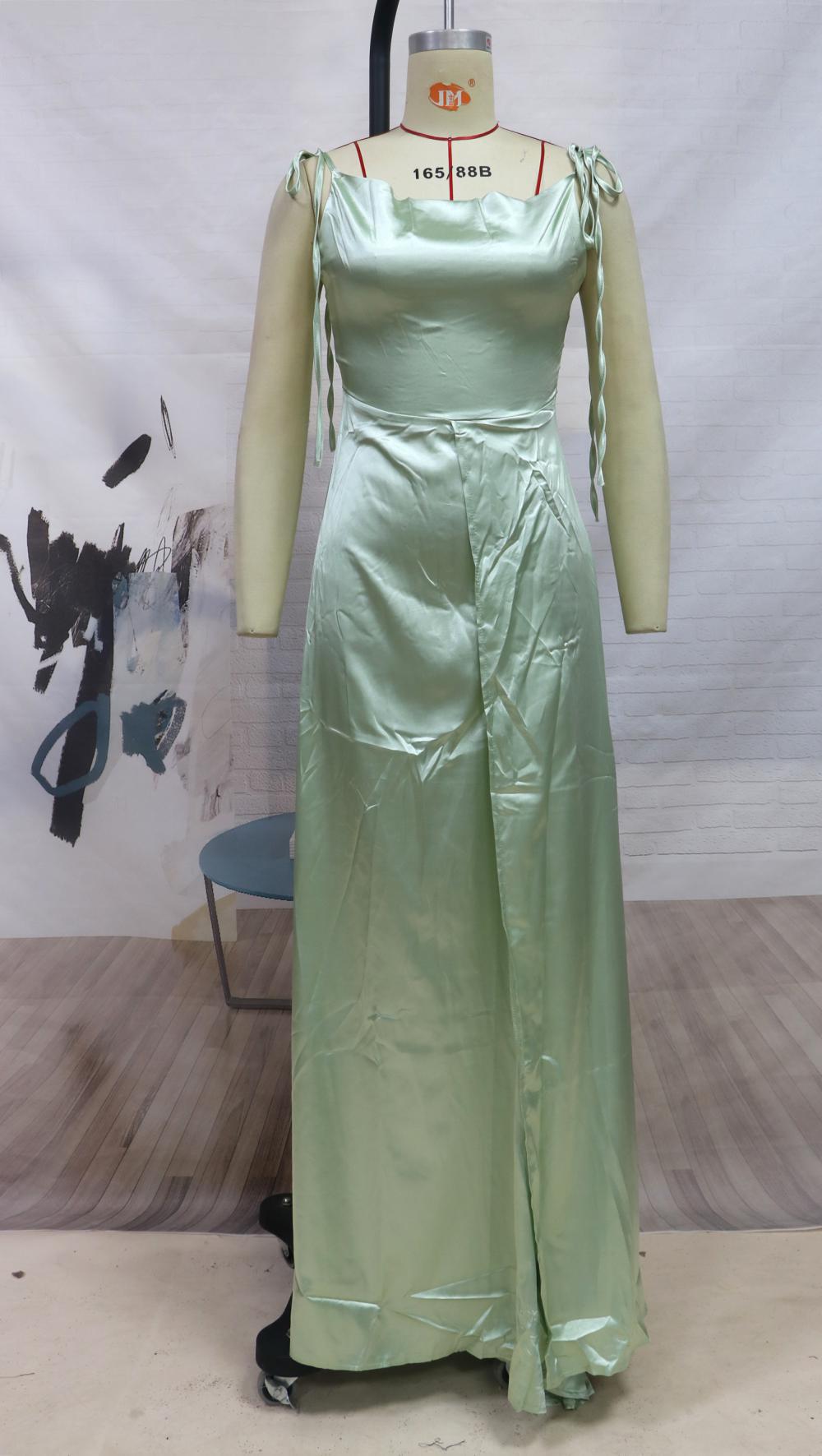 Silky Long High Slit Formal Bridesmaid Dress
