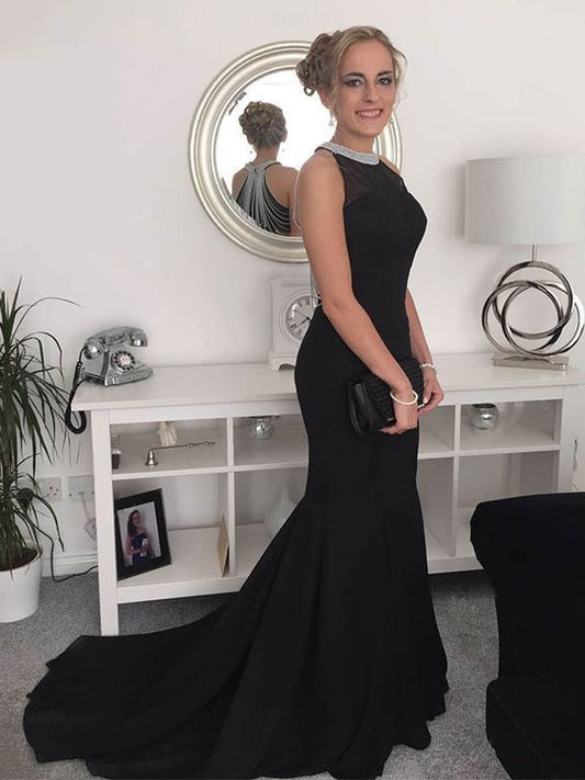 Ladies Round Neck Sleeveless Beaded Long Dress
