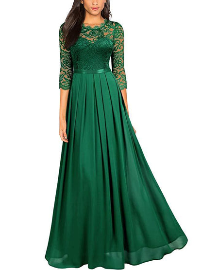 Dress chiffon stitching lace dress bridesmaid