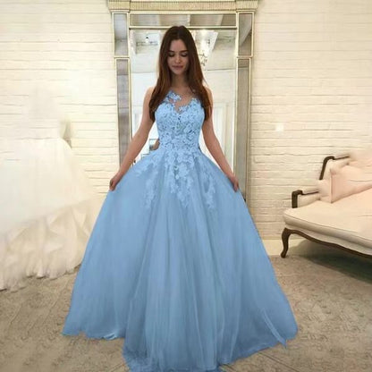 Sweetheart Lace Ball Gown Wedding Dress - 3D Floral Tulle Bridal Gown.