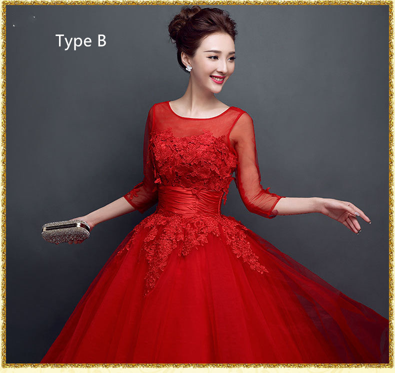 Lace upscale Red Formal evening dress