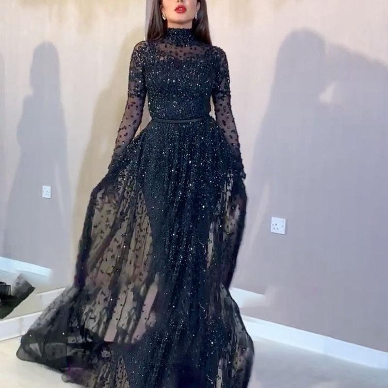 Gilded Long Sleeve Formal Dress