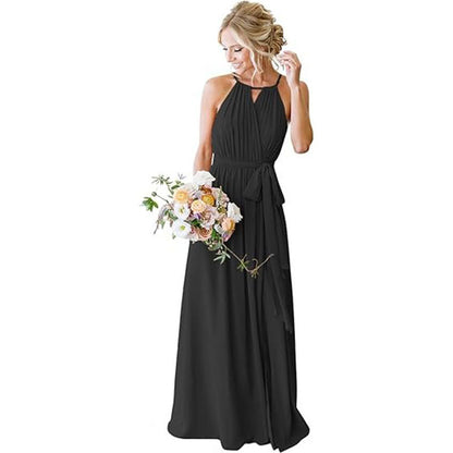 Strap Chiffon Bridesmaid Dress Long