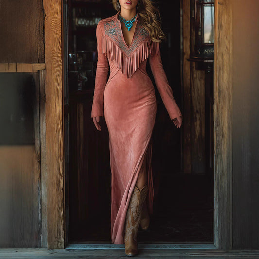 Solid Color Long Independent Womens Dress