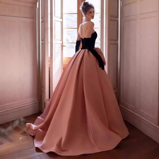 Black & Pink Big Bow Ball Gown