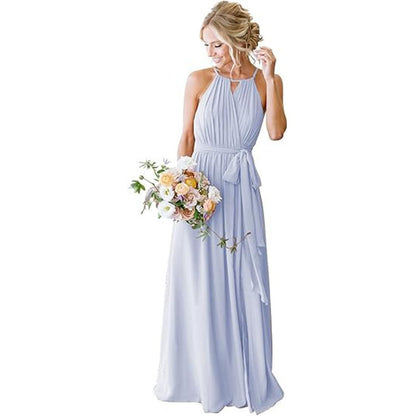Strap Chiffon Bridesmaid Dress Long