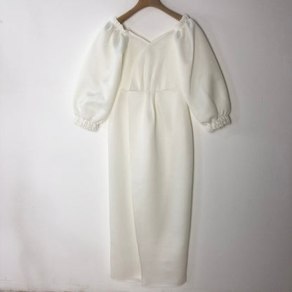 Bubble sleeve formal evening dress