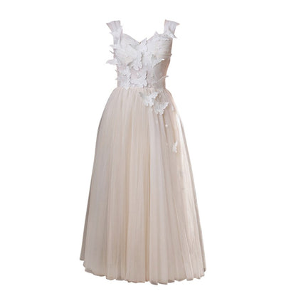Butterfly Sheer Banquet Host Evening Dress